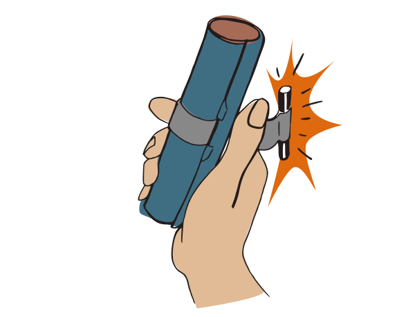 Aufschnippen Der Verschluss öffnet sich mit dem Daumen