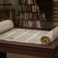 Ancient scroll in a museum